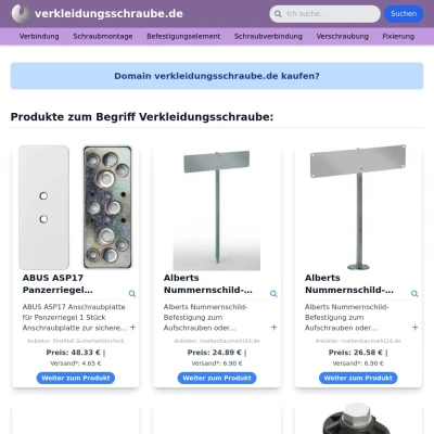 Screenshot verkleidungsschraube.de