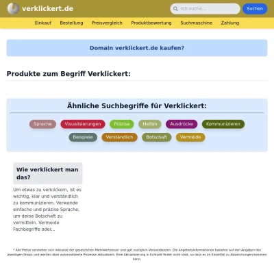 Screenshot verklickert.de