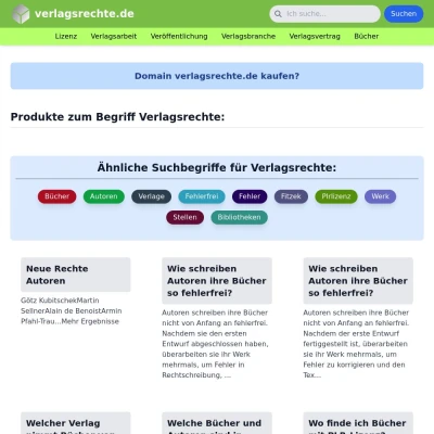 Screenshot verlagsrechte.de