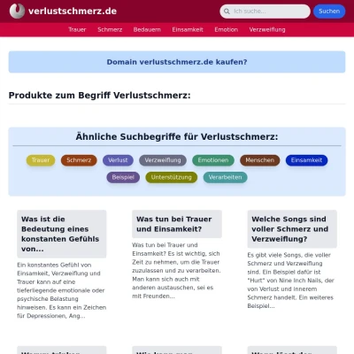 Screenshot verlustschmerz.de