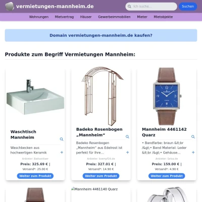 Screenshot vermietungen-mannheim.de