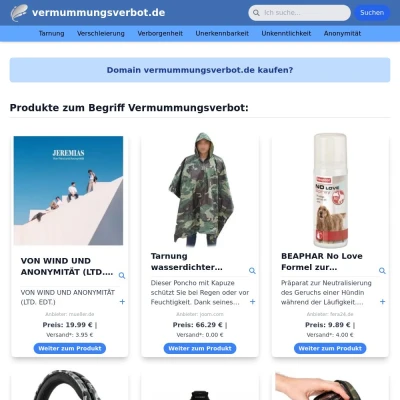 Screenshot vermummungsverbot.de