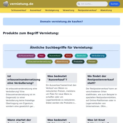 Screenshot vernietung.de