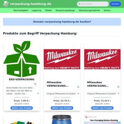 Screenshot verpackung-hamburg.de