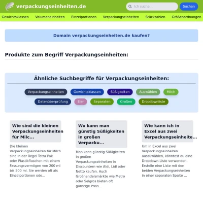 Screenshot verpackungseinheiten.de