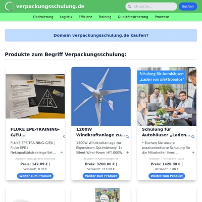 Screenshot verpackungsschulung.de