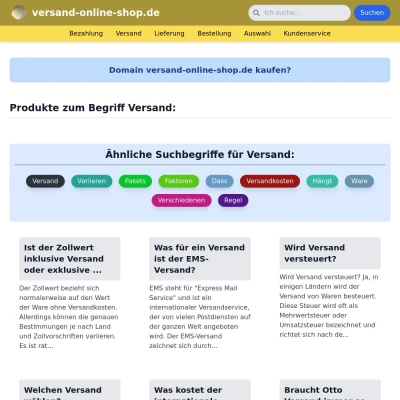 Screenshot versand-online-shop.de