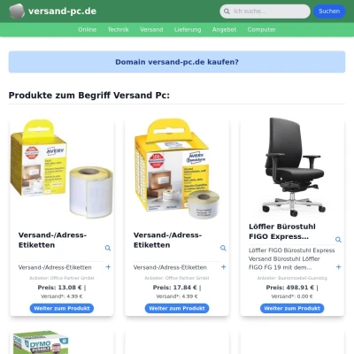 Screenshot versand-pc.de