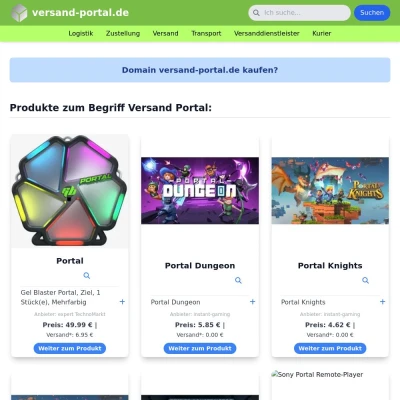 Screenshot versand-portal.de