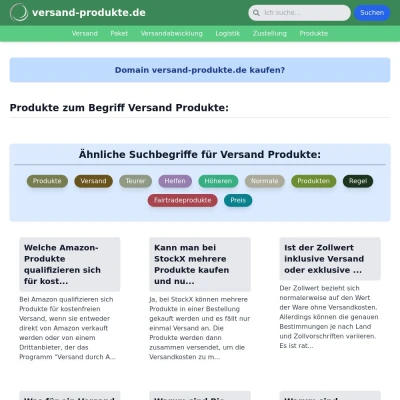 Screenshot versand-produkte.de