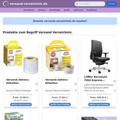 Screenshot versand-verzeichnis.de