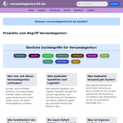 Screenshot versandagentur24.de