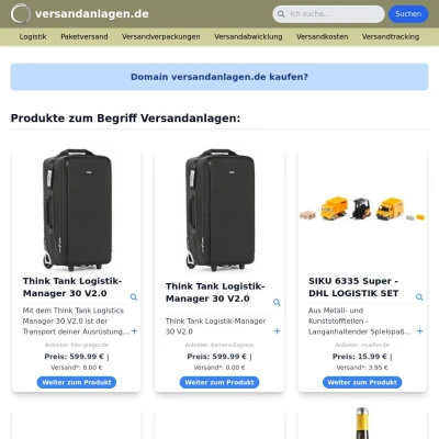 Screenshot versandanlagen.de