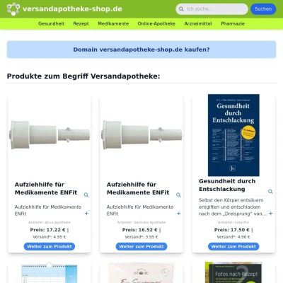 Screenshot versandapotheke-shop.de