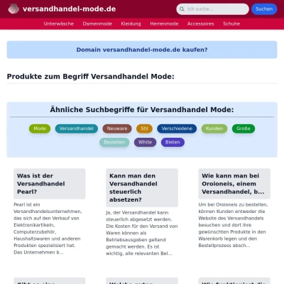 Screenshot versandhandel-mode.de