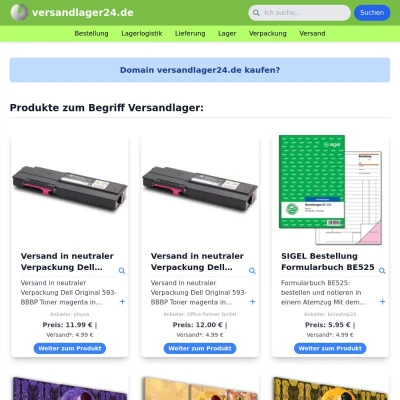 Screenshot versandlager24.de