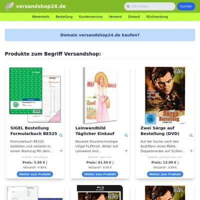 Screenshot versandshop24.de