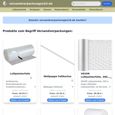 Screenshot versandverpackungen24.de