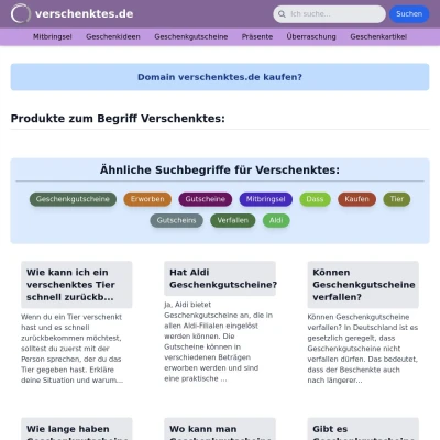 Screenshot verschenktes.de