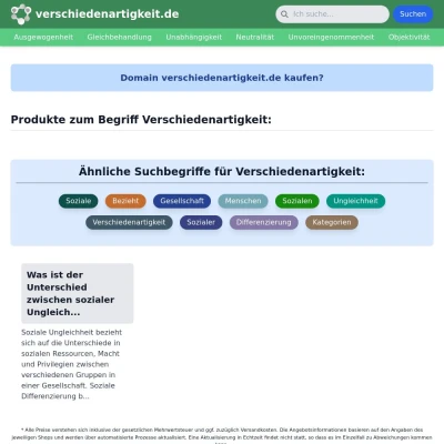 Screenshot verschiedenartigkeit.de