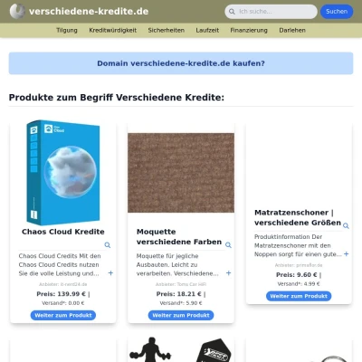 Screenshot verschiedene-kredite.de