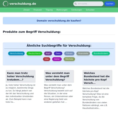 Screenshot verschuldung.de