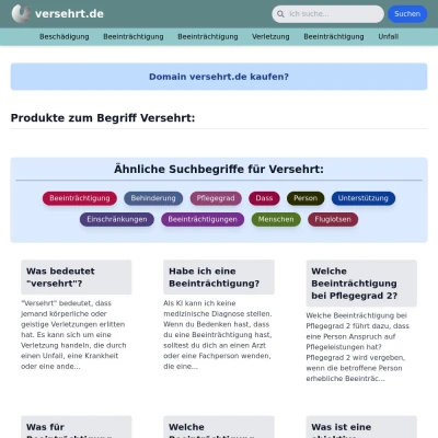 Screenshot versehrt.de
