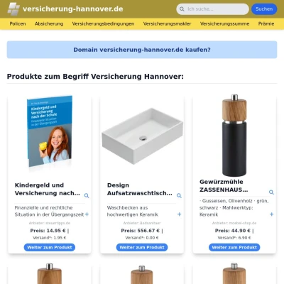 Screenshot versicherung-hannover.de