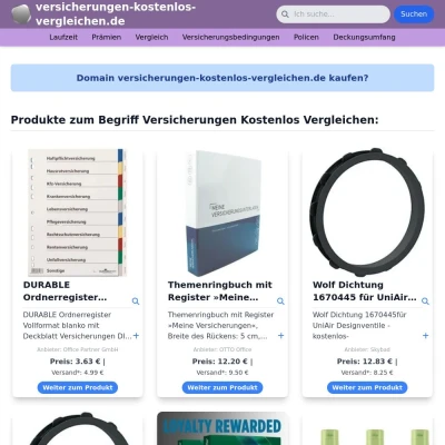 Screenshot versicherungen-kostenlos-vergleichen.de