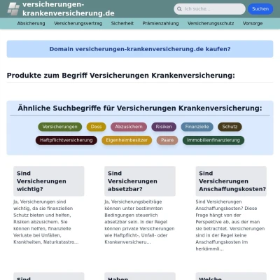 Screenshot versicherungen-krankenversicherung.de