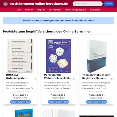 Screenshot versicherungen-online-berechnen.de