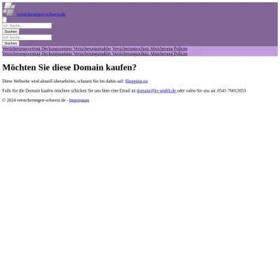 Screenshot versicherungen-schweiz.de