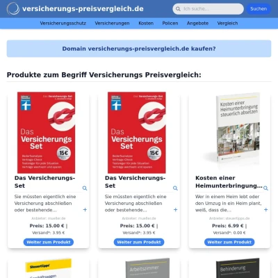Screenshot versicherungs-preisvergleich.de
