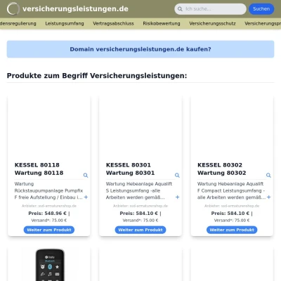 Screenshot versicherungsleistungen.de