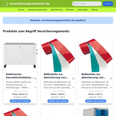 Screenshot versicherungsmarkt24.de