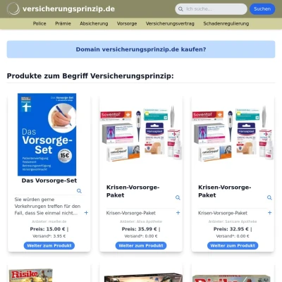 Screenshot versicherungsprinzip.de