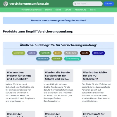 Screenshot versicherungsumfang.de