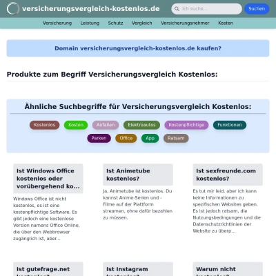 Screenshot versicherungsvergleich-kostenlos.de