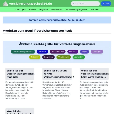 Screenshot versicherungswechsel24.de