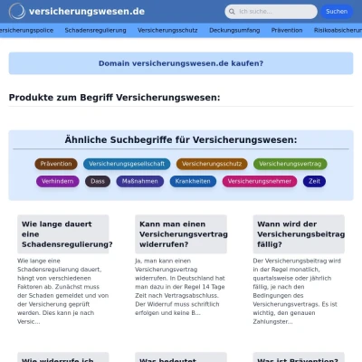 Screenshot versicherungswesen.de