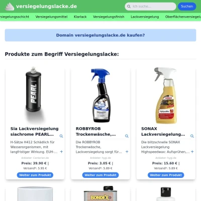 Screenshot versiegelungslacke.de