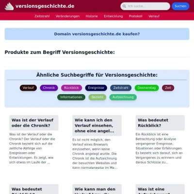 Screenshot versionsgeschichte.de