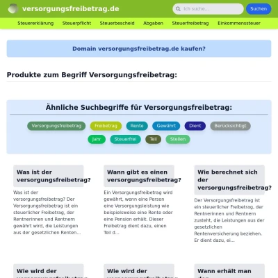 Screenshot versorgungsfreibetrag.de