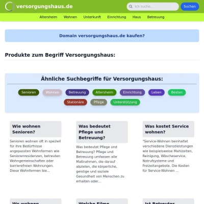 Screenshot versorgungshaus.de