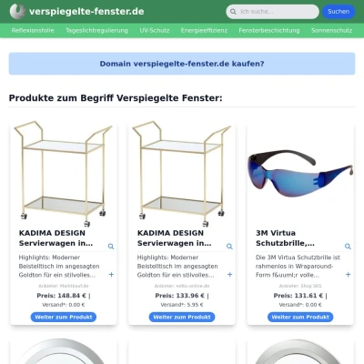 Screenshot verspiegelte-fenster.de