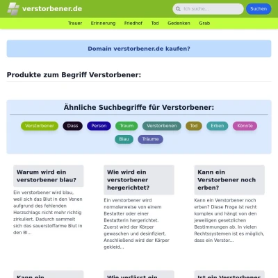 Screenshot verstorbener.de