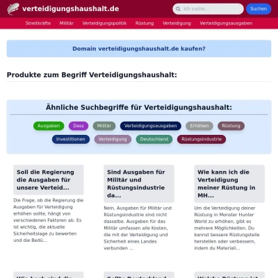 Screenshot verteidigungshaushalt.de