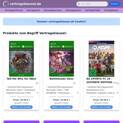 Screenshot vertragsklausel.de