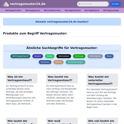 Screenshot vertragsmuster24.de