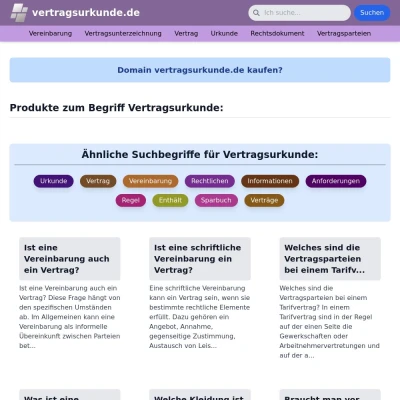 Screenshot vertragsurkunde.de